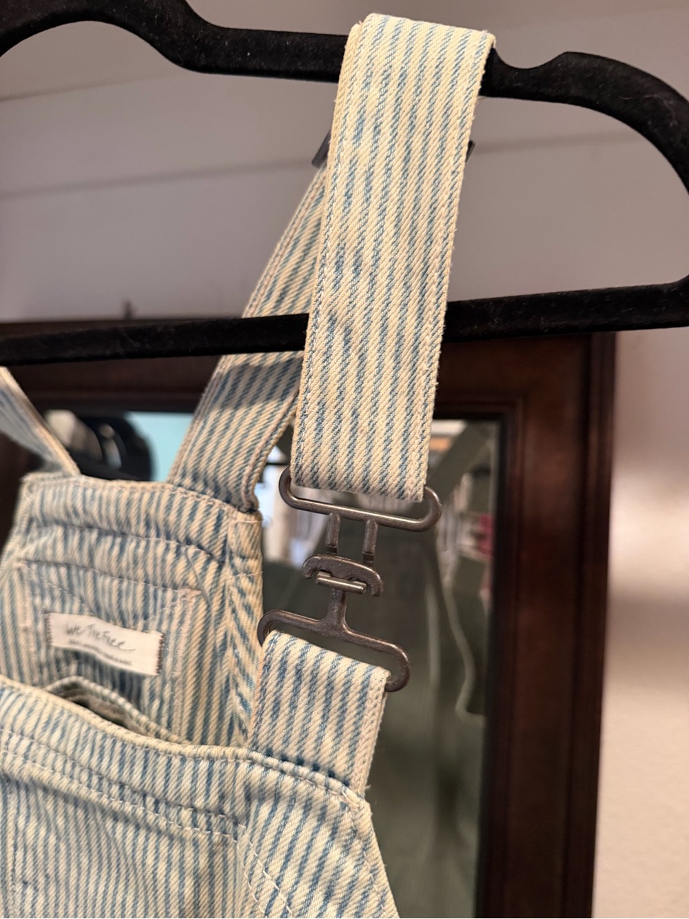 Free People We The Free High Roller Railroad Shortall Pillow Talk Stripe S NWT - Picture 3 of 4